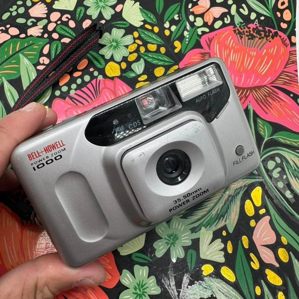 Bell & Howell Power Zoom 1000 35mm Film Camera Motorized 35-50mm Silver Vintage